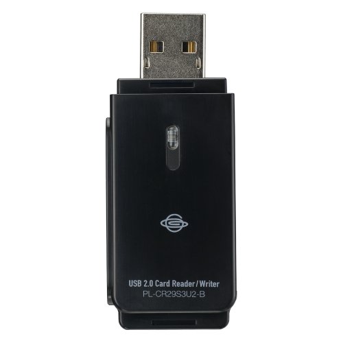 PLANEX 29メディア対応USB2.0 メモリーカードリーダー/ライター(抹消プロダウンロード付) 黒 PL-CR29S3U2-B