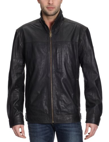 Camel Active Herren Jacke 4301 Lederjacke, Gr. 56, Schwarz (schwarz 031) Preisvergleich