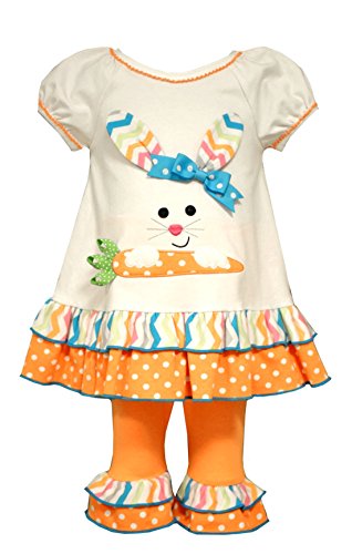 Bonnie Jean Little Girls Bunny Carrot Dot Legging Set