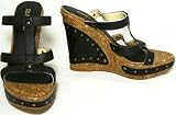 Colin Stuart Wedge Sandals with Metal Studs