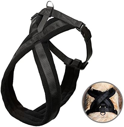 Rocy Soft No Pull Adjustable Dog Harness (Neck 25.6"/Chest 19.7"--29.5", Black)