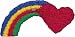 Iron-On Appliques-Large Rainbow Heart -Assorted Colors