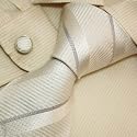 White striped silk ties for men silver stripes anniversary gifts formalwear silk neck tie cuff links set A1007