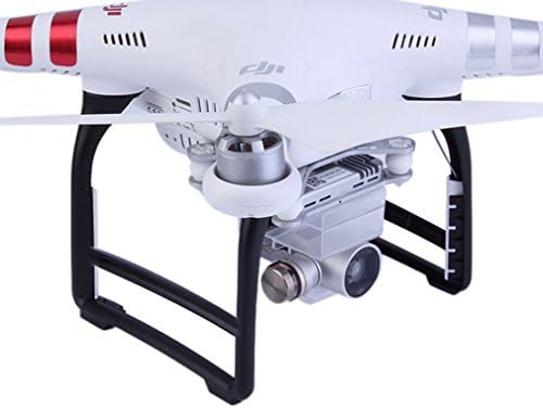 Delin 1 Pair Anti-Vibration Tall Extended Black Replacement Landing Gear Skids For DJI 3 Quadcopter