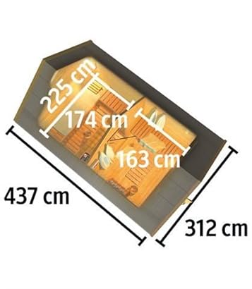 KARIBU Frontsaunahaus »Niklas 3«, 40 mm Wandstärke ohne Ofen - kvvjcira-49