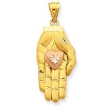 14k Two-Tone Heart in Hand Charm