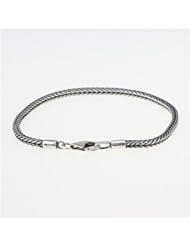 7.5 Inch Sterling Silver Cord European Chain Bracelet Fits Pandora/biagi/troll/chamilia Beads & Charms
