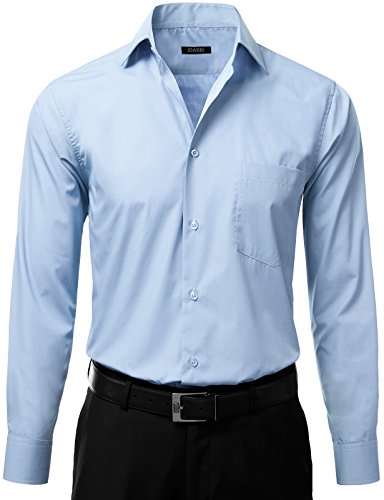 IDARBI Men's Regular Fit Color Longsleeve Dress Shirt