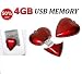 4gb Usb Flash Drive Gift Red Heart Necklace Locket Pendant P