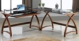Jual Curve - Curved Walnut and Black Desk