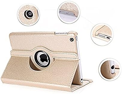 Apple ipad mini 2 Case, iPad mini 3 Case, iPad mini Smart Case (Auto Sleep/Wake Function) with Stand and ipad mini Screen Protector Glasses Sets 7.9" Gold
