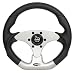 Produkt-Bild: Raid 44406 13 Sportlenkrad Tosa Race 320 mm Durchmesser schwarz mit silberner Speiche perforiertem Griffbereich und abgeflachtem Segment mit ABE (T&Uuml;V)