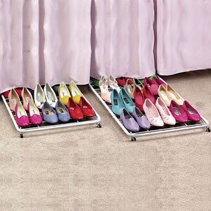Underbed Rolling Shoe Rack