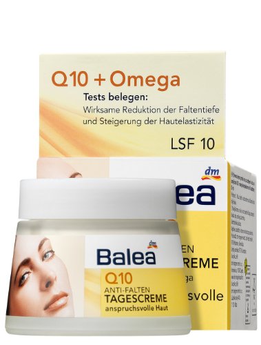 Balea Q10 Anti-Falten Tagescreme Lichtschutzfaktor 10 f&uuml;r anspruchsvolle Haut, 3er Pack (3 x 50 ml)