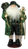 24' Irish Shamrock Santa Claus W/Staff on Base - Green S02481