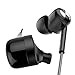 Wotmic In Ear Headphones Wired Earphones with Microphone Black Earbuds Stereo Sound In Line Control
