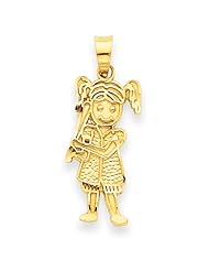 14k Girl Baseball Player Pendant