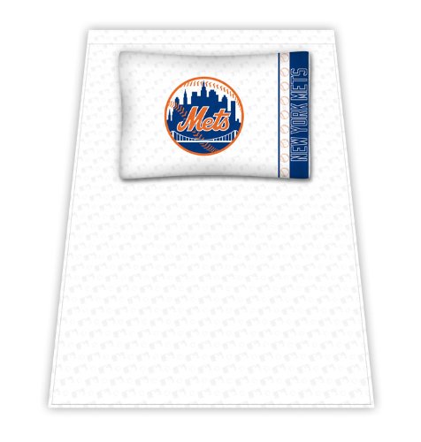 Best Quality Micro Fiber Sheet Set - New York Mets MLB /Color White Size Twin