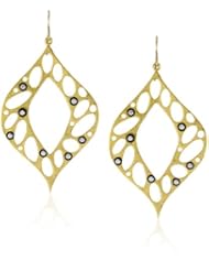 Misha Gold Cut Out Sculpture Topaz Accents Earrings