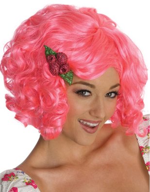 Adult Womens Strawberry Shortcake Raspberry Tart Pink Costume Wig