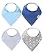 Baby Bandana Drool Bibs for Boys Oxford Set 4 Pack of Unisex Absorbent Cotton Modern Baby Gift Set for Girls
