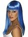 Glamourama Wig, Neon Blue, Long, Straight with Fringe