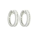 10k White or Yellow Gold Channel-Set Diamond Hoop Earrings (1/2 cttw, J-K Color, I2-I3 Clarity)