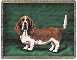 Bassett Basset Hound Dogs Cotton Tapestry Throw Blanket