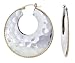 14K Yellow Gold and Sterling Silver Hammered Hoop Earrings