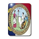 Sandy Mertens North Carolina - State Seal with Flag in Background - Light Switch Covers - single toggle switch