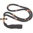 Knotted wool chotki Rosary - Komvoschinia (Komvosk&iacute;ni) with olive wood beads (100 Knots 17")