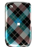 Blue Cross Plaid Checker Snap on Hard Skin Cover Case for Blackberry Curve 8520