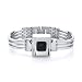 Ultramodern Elegance: Stainless Steel Industrial-style Link Bracelet with Black Ceramic centerpiece for Men