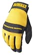 Dewalt DPG20L All Purpose Synthetic Leather Palm Spandex Back Velcro Wrist Work Glove, Large