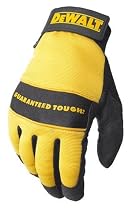 Dewalt DPG20L All Purpose Synthetic Leather Palm Spandex Back Velcro Wrist Work Glove, Large