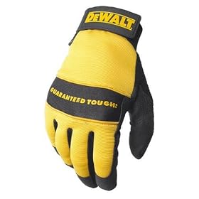 Dewalt DPG20L All Purpose Synthetic Leather Palm Spandex Back Velcro Wrist Work Glove, Large