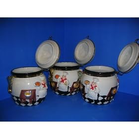 Buy FAT ITALIAN CHEF Airtight 3-D Canisters Set of 3 *NEW!* by KMC