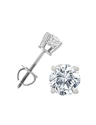 1.50 CT G-H/I-1 Natural Diamond Stud Earrings set in 14K White Gold