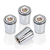 Cadillac Logo Chrome Tire Stem Valve Caps