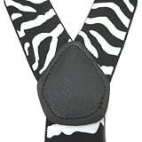 New Zebra Print Suspenders - Black / White
