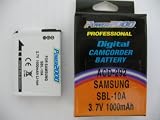 Power2000 SBL-10A Replacement 3.7v, 1100mAh Lithium Ion Battery for Samsung SBL-10A Digital Camera Battery