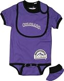 Colorado Rockies Baby Bib and Bootie Creeper Set