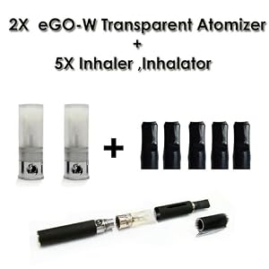 2X eGO-W Elektronische zigarette Transparent Atomizer-Verdampfer + 5X eGo-W Inhaler, Inhalator von Arslan 2X eGO-W Elektronische zigarette Transparent Atomizer-Verdampfer + 5X eGo-W Inhaler, Inhalator von Arslan