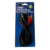Long 5m Lead 2 Phono Plugs to 2 Phono Plugs Brand New