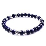 天然石 ラピスラズリ(瑠璃石)6ミリ&アンティークシルバー パワーストーンブレスレット