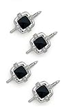 Solid 14k White Gold Diamond And Onyx Stud Set (4)