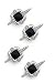 Solid 14k White Gold Diamond and Onyx Stud Set (4)