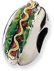 Sterling Silver Reflections Enameled Hot Dog Bead