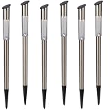 Oxid7 - 6er Set Solar Gartenlampe, Gartenleuchte, Solarlampe, Solarleuchte, Aussenleuchte 62cm aus Edelstahl mit Erdspieß - 6 Stück -
