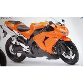 Kawasaki Ninja ZX-10R 2006 (Orange or Green or Silver) 1:12 scale diecast motorcycle by Newray by Newray
